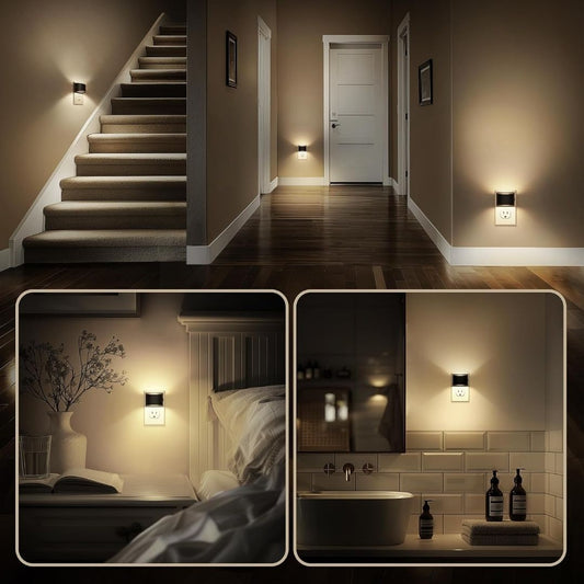 Flur-Steckdosenleuchte im Doppelpack – Elegante LED-Wandbeleuchtung mit indirektem Licht