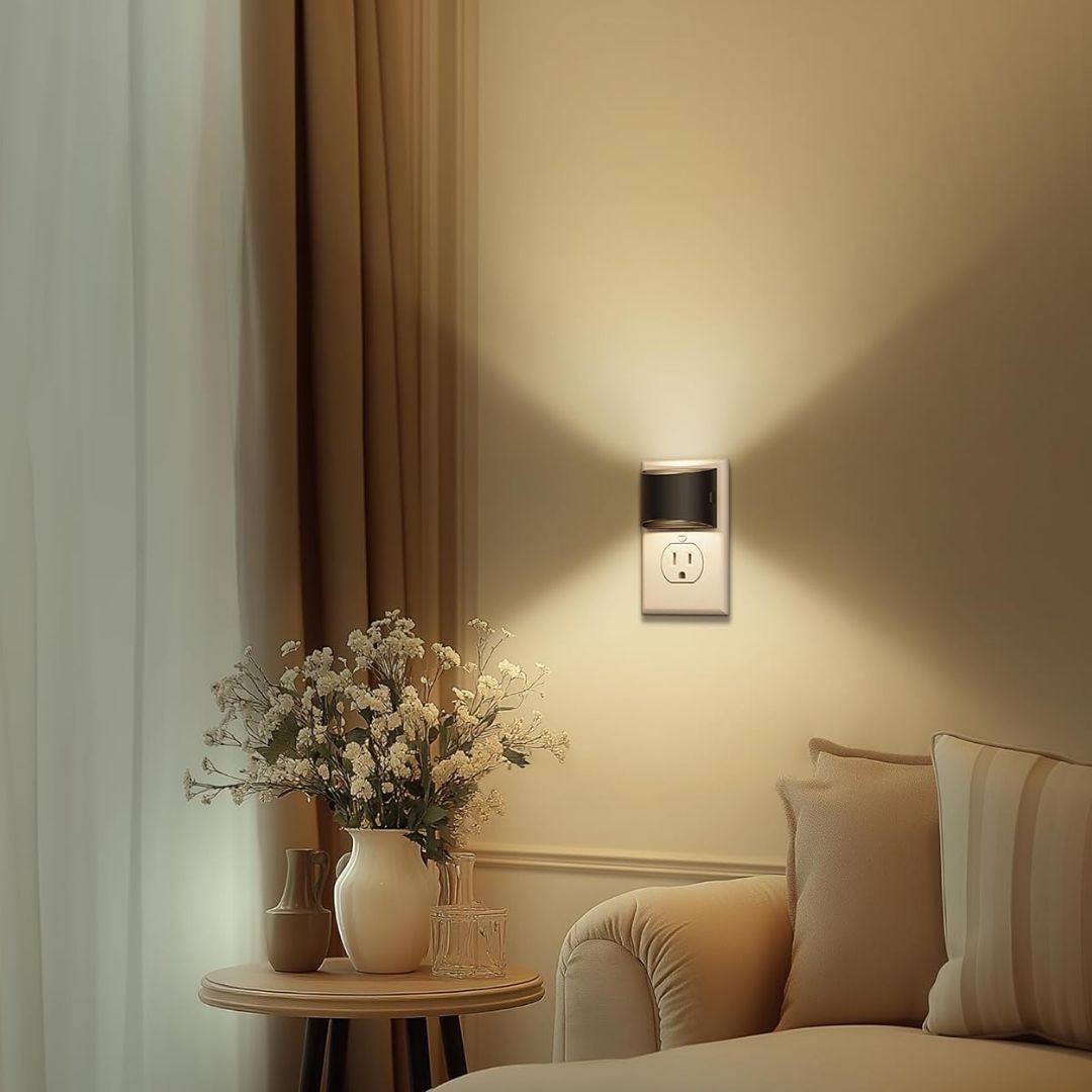 Flur-Steckdosenleuchte im Doppelpack – Elegante LED-Wandbeleuchtung mit indirektem Licht